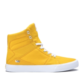 Supra Mens ALUMINUM High Top Shoes Caution/white | US-93585